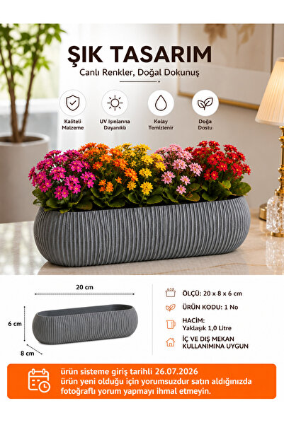 Hızlı Çeyiz Modern Dekoratif Kırılmaz Dayanıklı Çiçek Saksısı, Balkon Bahçe v...