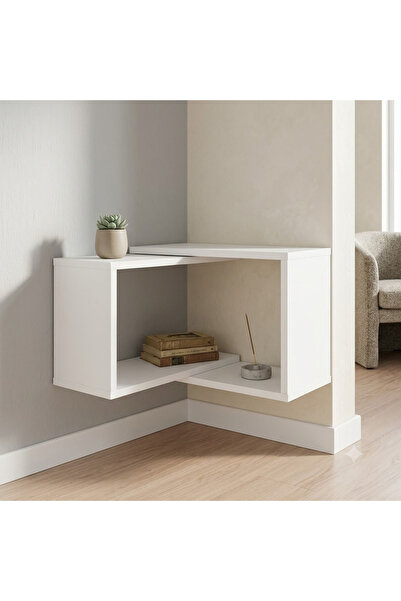 Arma White Square Interlocking Corner Shelves, 34*23cm
