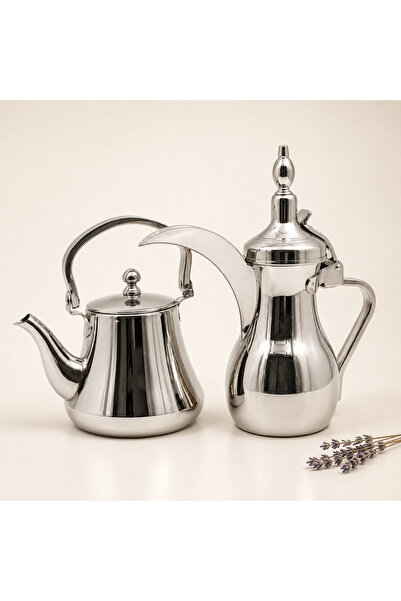 Alakhmas 2Pcs Shiny Silver Color Coffee Pot and Tea Pot Set for Entertaining ...