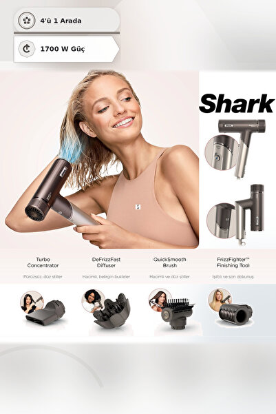Shark Speedstyle Pro Flex White Blow Dryer Brush Set 4 Functions Folding Body...
