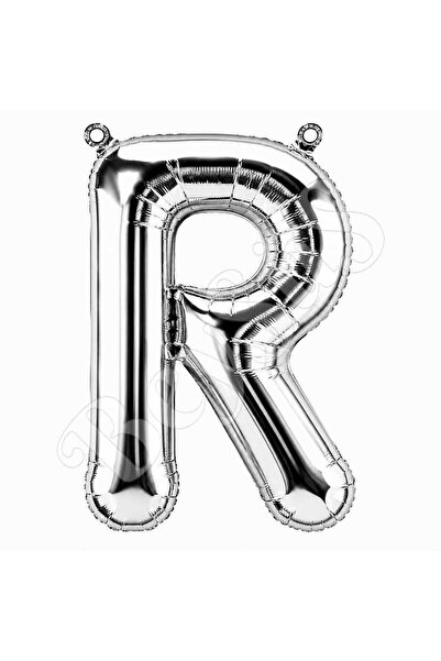 BeySüS Letter R Foil Balloon Silver Color (100 cm)