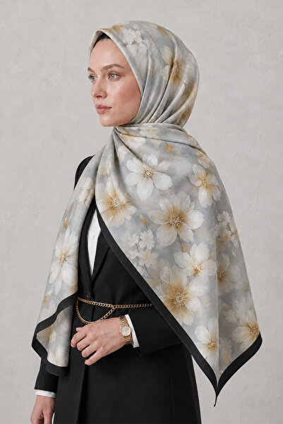 BONASERA EŞARP Women's French Silk Shawl, Stylish Model Suitable for Daily Use