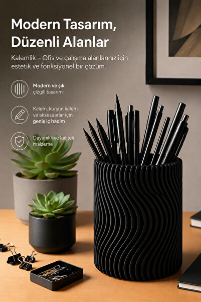 expres hediye Modern Wave Design Pen Holder Organizer