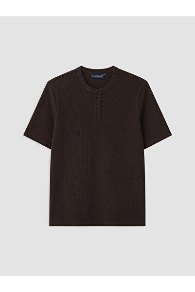 LC Waikiki Henley Neck Textured Men's T-Shirt
