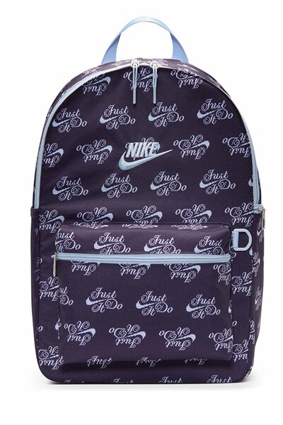 Nike حقيبة ظهر مدرسية مطبوعة مقاس 30.5x43x15 سم للاستخدام اليومي والسفر وحقيب...