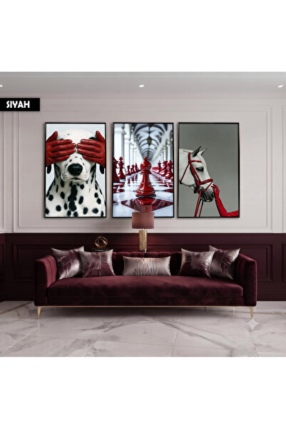 Harika bir ev Concept modern de animale și șah cu accente burgundy |   TABLIE...