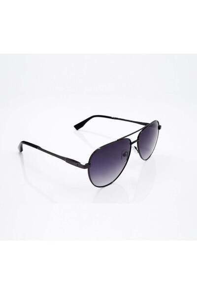 Fumes Aviator Metal Sunglasses for Men & Women, Black Frame with Smoke Gradie...
