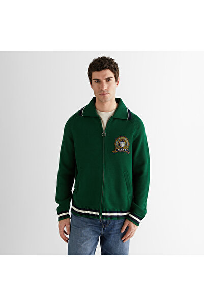 Gant Erkek Yeşil Relaxed Fit Fermuarlı Hırka