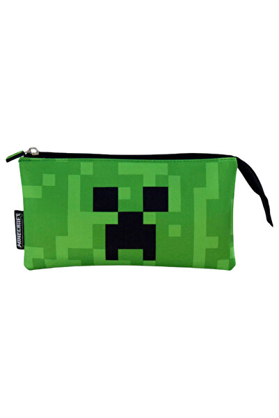MINECRAFT Face Pencil case with 3 compartments 22 cm