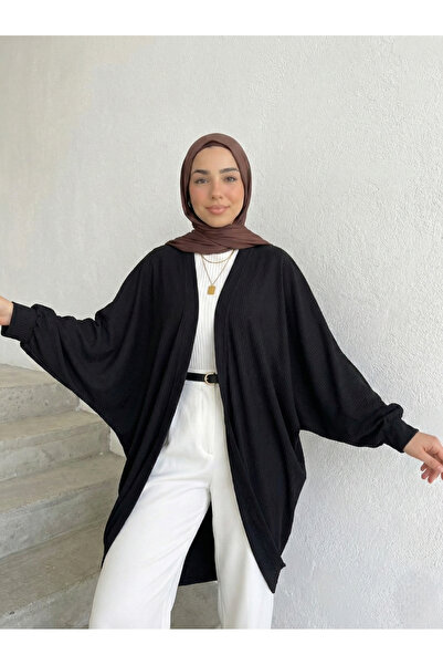 Naknaku كارديجان بأكمام الخفاش - أسود