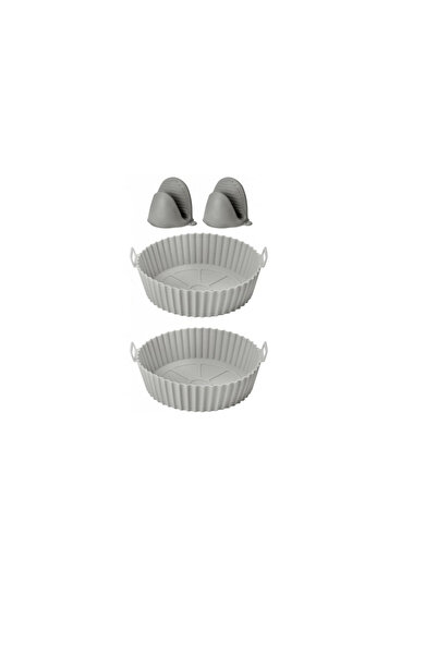 Generic Brand Set 4 piese, 2 cosuri din silicon pentru friteuza cu aer si 2 m...