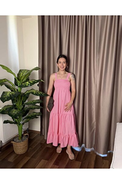 Notta Butik Mercan Gipeli Uzun Elbise