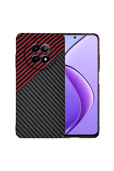 Techsuit Husă pentru Realme 12x, Fibră de carbon, roșu - roșu