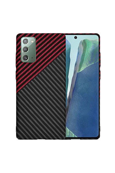 Techsuit Husă pentru Samsung Galaxy Note 20, Carbonite FiberShell, roșu închi...
