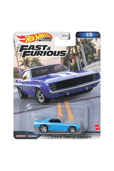 HOT WHEELS Premium Fast & Furious 1969 Chevy Camaro 1:64 Metal Model Car Real...