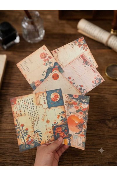 SaHi Craft 6 Adet Junk Journal Japon Gazete Kağıdı Seti