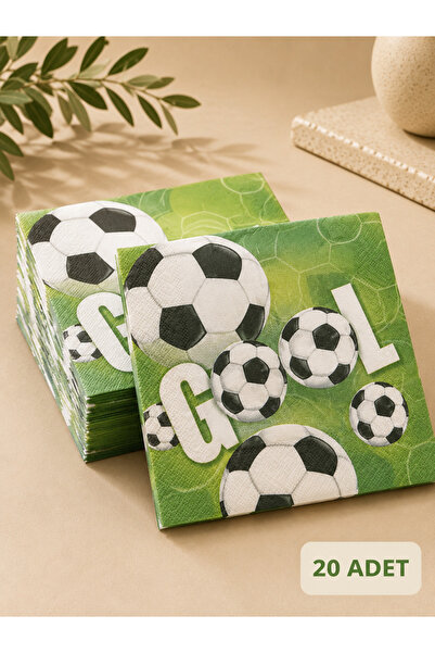 essen party Football Ball Goal Themed Paper Party Napkin 33X33 cm Double Laye...