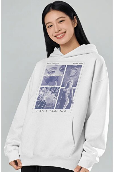 SEVBANO Zarıa Larsson Singer Front Printed Unisex Oversize Premium Hoodie