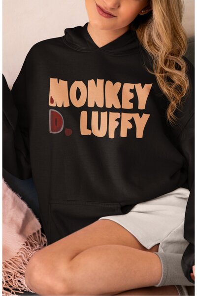 SEVBANO Monkey D. Luffy One Piece Anime Back Printed Unisex Oversize Combed Cotton Hoodie