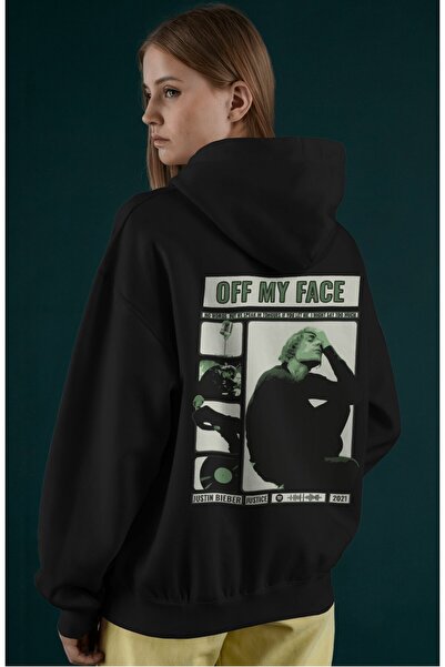SEVBANO Justin Bieber Off My Face Singer Στάμπα στην πλάτη Unisex Oversize Χτ...