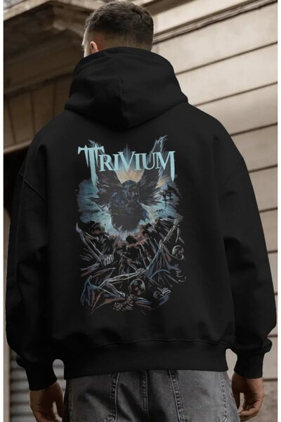 SEVBANO Trivium Rock Metal Music Band Back Printed Unisex Oversize Premium Ho...