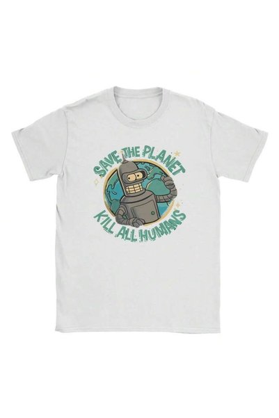9JY تي شيرت Save The Planet Kill All Humans Futurama للرجال والنساء، تي شيرت صيفي مطبوع عليه رسومات، ملابس