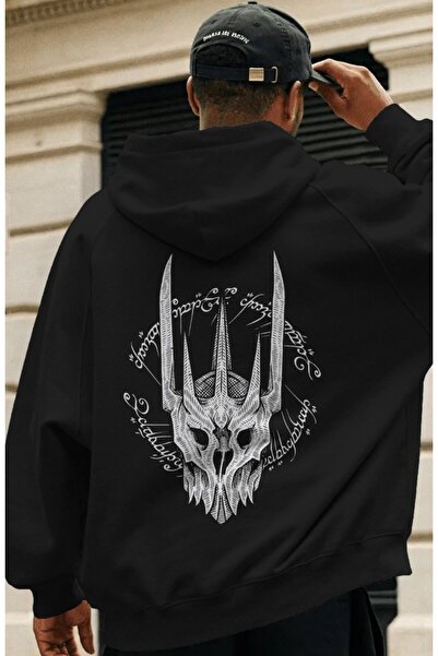 SEVBANO Hanorac premium unisex supradimensionat cu imprimeu pe spate, design ...