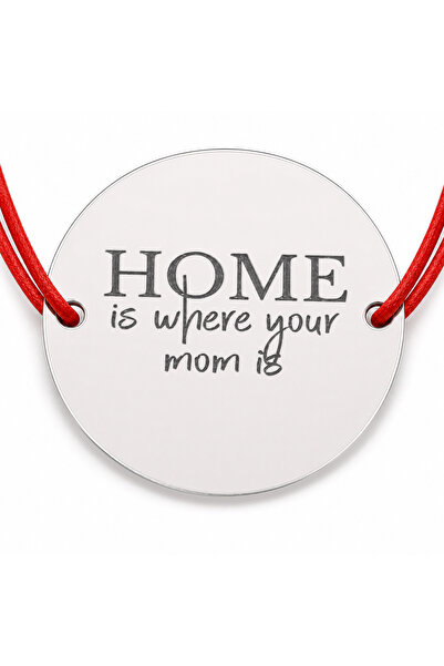 Simoshop Brățară argint 925 cu bănuț Home Is Where Your Mom Is, șnur reglabil...