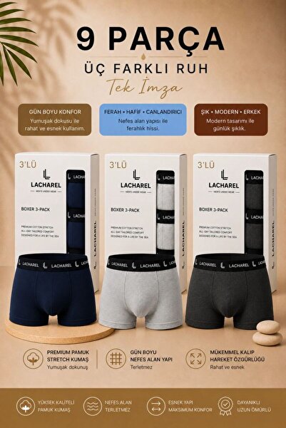 Mariposa Secret Men's Lycra Cotton Breathable Combed Cotton 9-Piece Boxers - ...