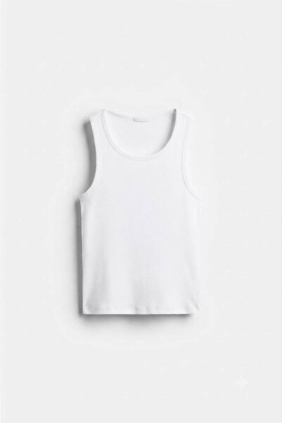 Onlyy wezzy Beyaz Tank Top Fitilli Atlet