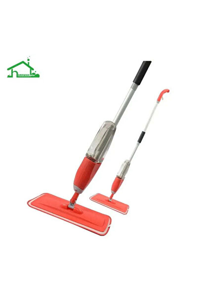 Promagg Mop cu pulverizator, lavetă din microfibră roșie, rezervor de 1 L