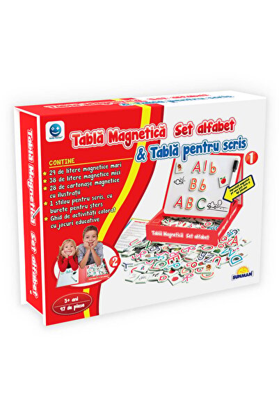 Smile Games Joc educativ Smile Games, Alfabetul pe tableta magnetica, 97 piese