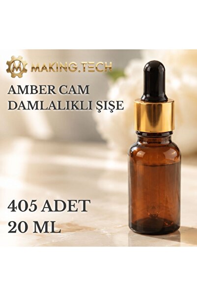 HORECA MARKET 405Pcs 20ml Amber Glass Dropper Bottle – Empty Cosmetic Oil and...