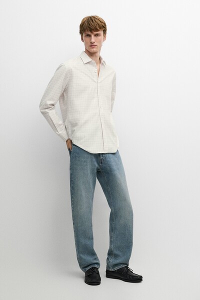Massimo Dutti %100 pamuklu regular fit ekose gömlek