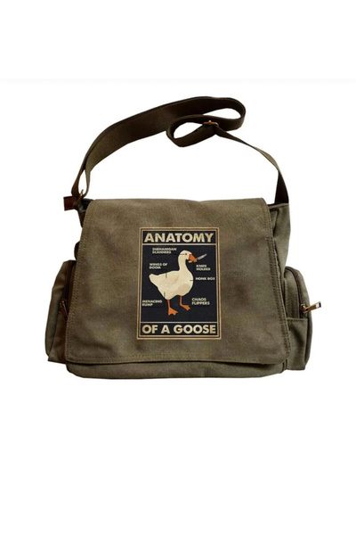 DENOKMODA Anatomy Printed Messenger Bag/Bag with Adjustable Belt and Zipper P...