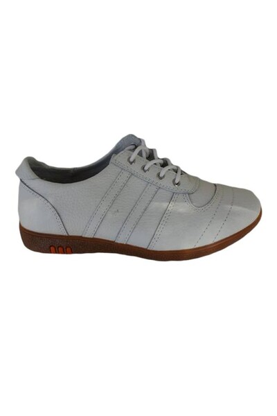 OEM Pantof tineresc, nuanta de alb, insertii de cusaturi laterale
