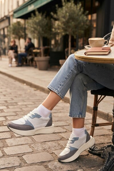 İncim Gri Mavi Günlük Sneaker Kadın Spor Ayakkabı