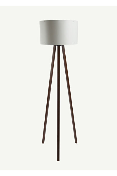 Bella Maison Peggy Demonte Tripod Lambader Finlin Beyaz-Ceviz (36x36x140 cm)