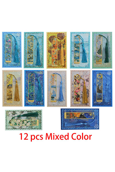Choice 12 pcs Mixed Color 1-6-12 Pcs Creative Metal Book Mark Vintage Oil Pai...