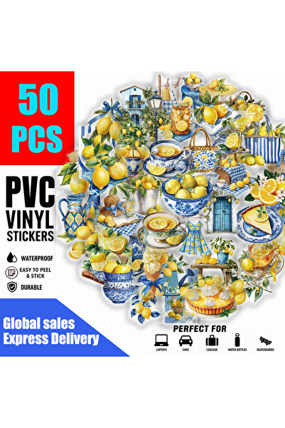 Choice 50PCS 50pcs exquisite and fun lemon themed hand drawn DIY stickers for...
