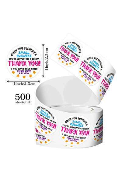 Choice1 H0830-1inch 500 PCS Please Leave a Review Cute Small Business Sticker...