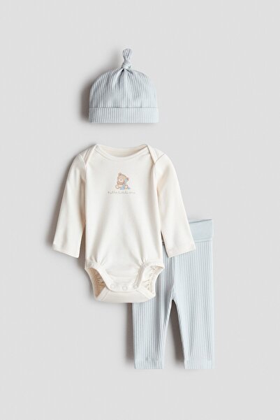 H&M 3 Parçalı Pamuklu Jarse Set