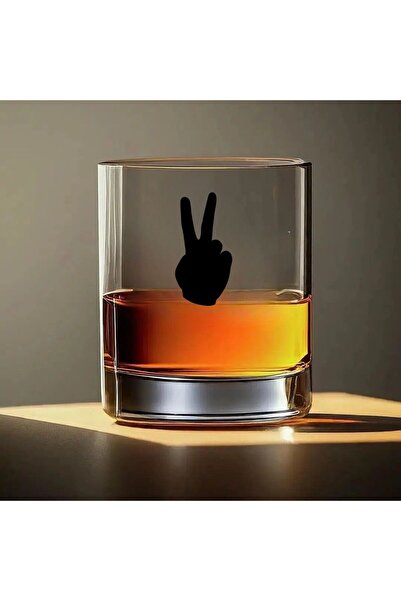 Çılgıntrend Victory Sign Design Whiskey Glass - Peace Symbol Original Design ...