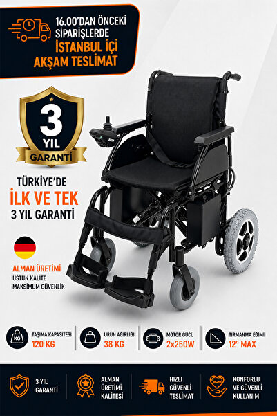 Römer R107 Akülü Tekerlekli Sandalye – Katlanabilir Güçlendirilmiş Çelik Şase...