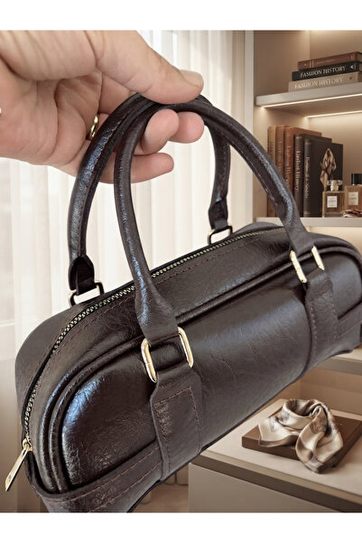 seraptakidunyasi Bitter Brown Hand and Shoulder Women's Bag Daily Use Cylinde...