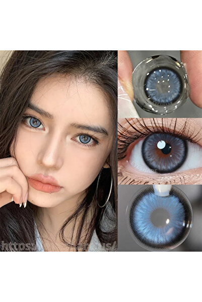 EyesPro Narko blue hareli mavi renk göz lensi 1 yıllık yumuşak dokulu yanma b...