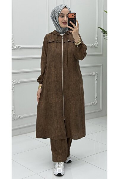Generic Brand İclal Women's Bitter Brown Suit, Hijab Suit, Daily Comfortable ...