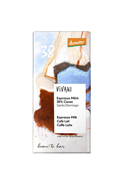 Vivani Ciocolată organică cu lapte și espresso 38% cacao 90 g