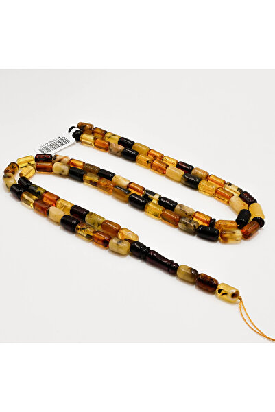 Generic Brand Mackintosh Amber Rosary – 74 Beads 7-11mm Multicolor Barrel Pra...