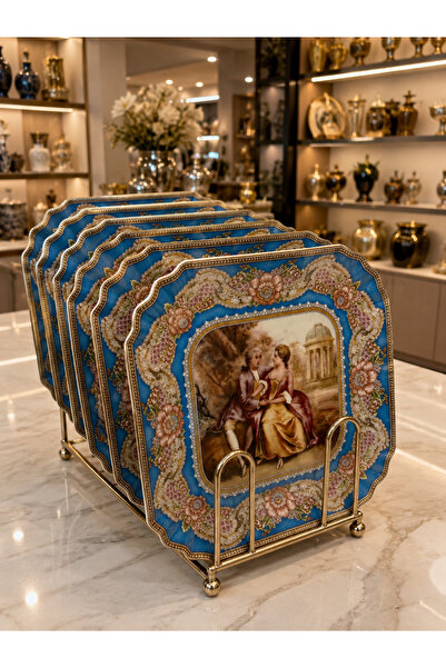 Generic Brand طبق كيك كلاسيكي من البورسلين من ESTERHOMEDECOR، طبق ماركيزي، 6 ...